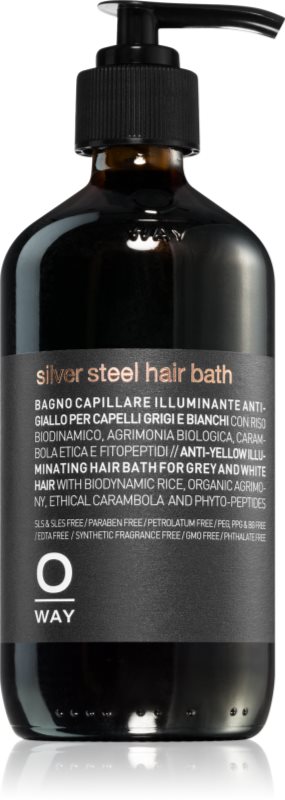 Oway Silver Steel sampon violet neutralizeaza tonurile de galben 240 ml