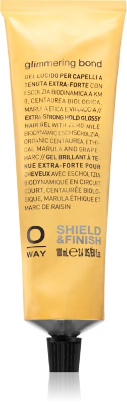 Oway Shield & Finish Glimmering Bond gel foarte puternic pentru coafuri ferme și lucioase 100 ml