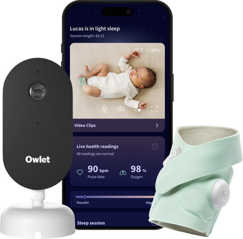 Owlet Dream Duo Dream Sock & Dream Sight set pentru bebeluși Mint
