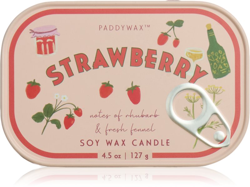 Paddywax Bistro Tin Strawberry lumânare parfumată în placă 127 g