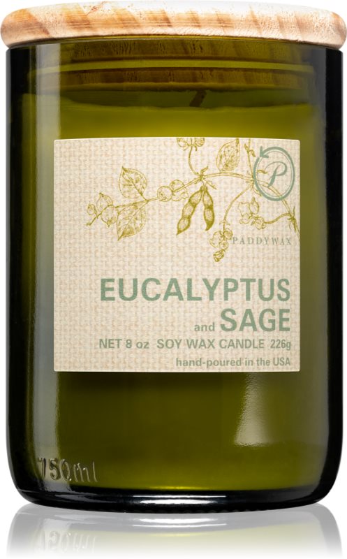 Paddywax Eco Green Eucalyptus & Sage lumânare parfumată 226 g