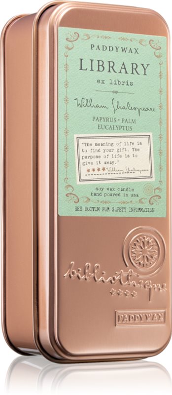 Paddywax Library William Shakespeare lumânare parfumată 70 g
