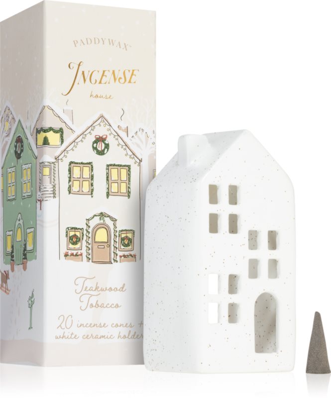 Paddywax Ceramic Village Teakwood Tobacco set cadou I.