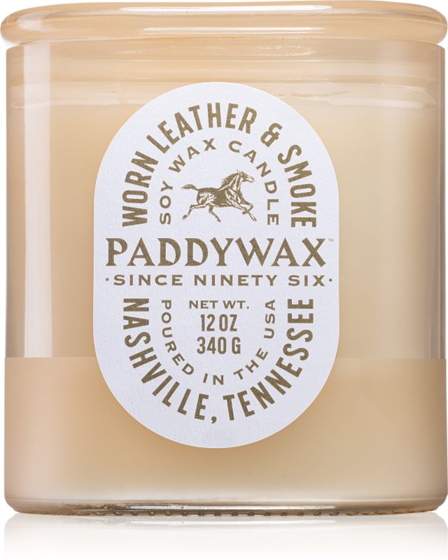 Paddywax Vista Worn Leather & Smoke lumânare parfumată 340 g