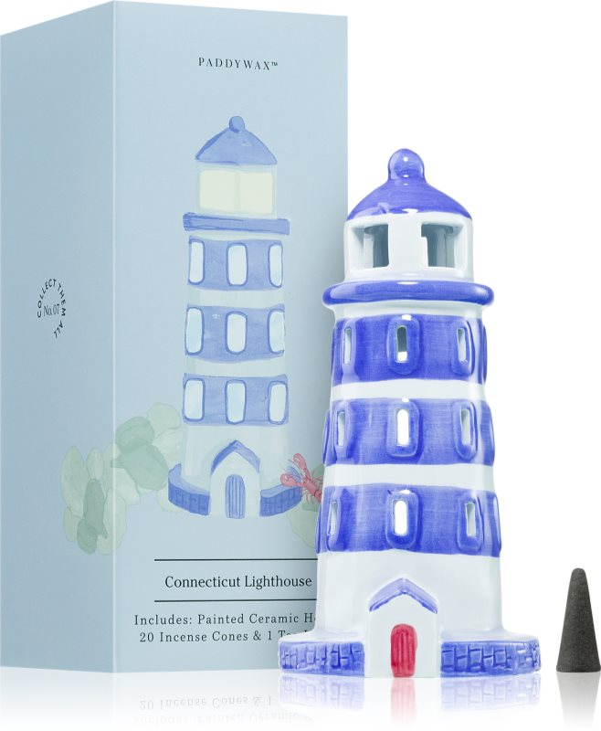 Paddywax Painted Ceramic House Connecticut Lighthouse set cadou