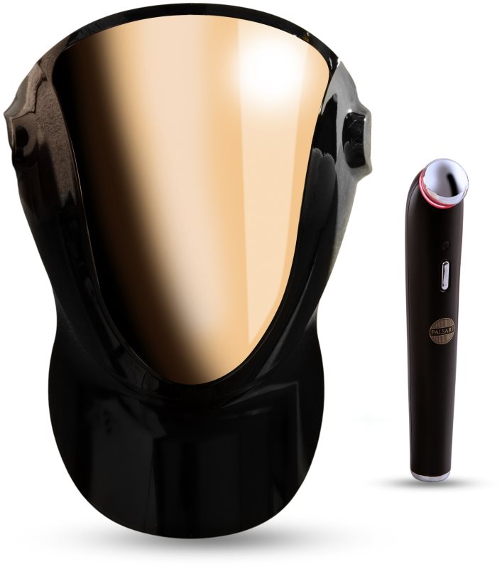 PALSAR7 Exclusive Set Professional LED Mask & Galvanic Iron set la un preț mai avantajos Black/Gold