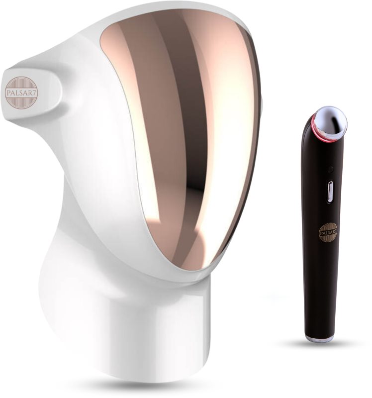 PALSAR7 Exclusive Set Professional LED Mask & Galvanic Iron set la un preț mai avantajos White/Gold