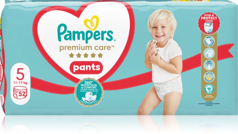Pampers Premium Care Pants Size 5 scutece de unică folosință tip chiloțel 11-17 kg 52 buc
