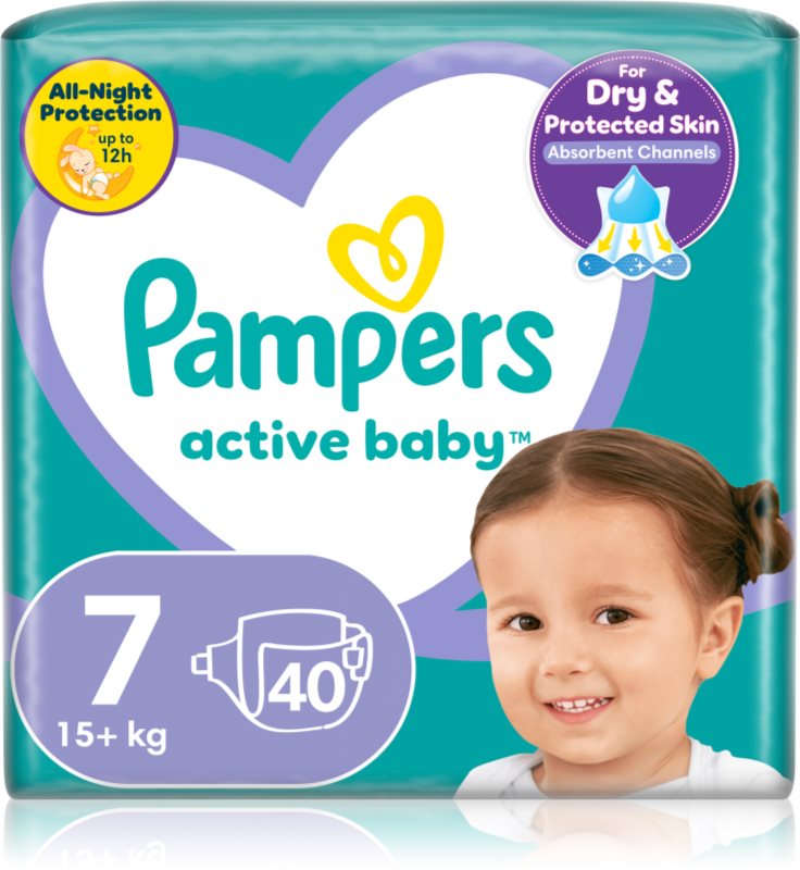Pampers Active Baby Size 7 scutece de unică folosință 15+ kg 40 buc