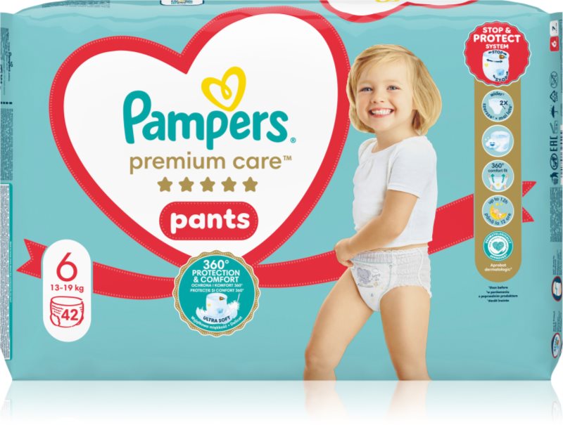 Pampers Premium Care Pants Size 6 scutece de unică folosință tip chiloțel 13-19 kg 42 buc