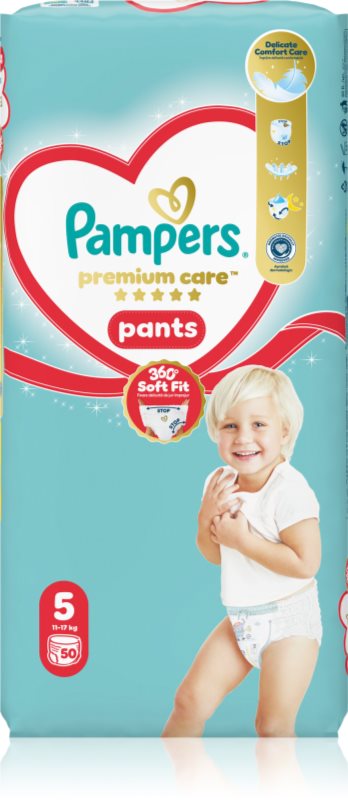 Pampers Premium Care Pants Size 5 scutece de unică folosință tip chiloțel 11-17 kg 50 buc