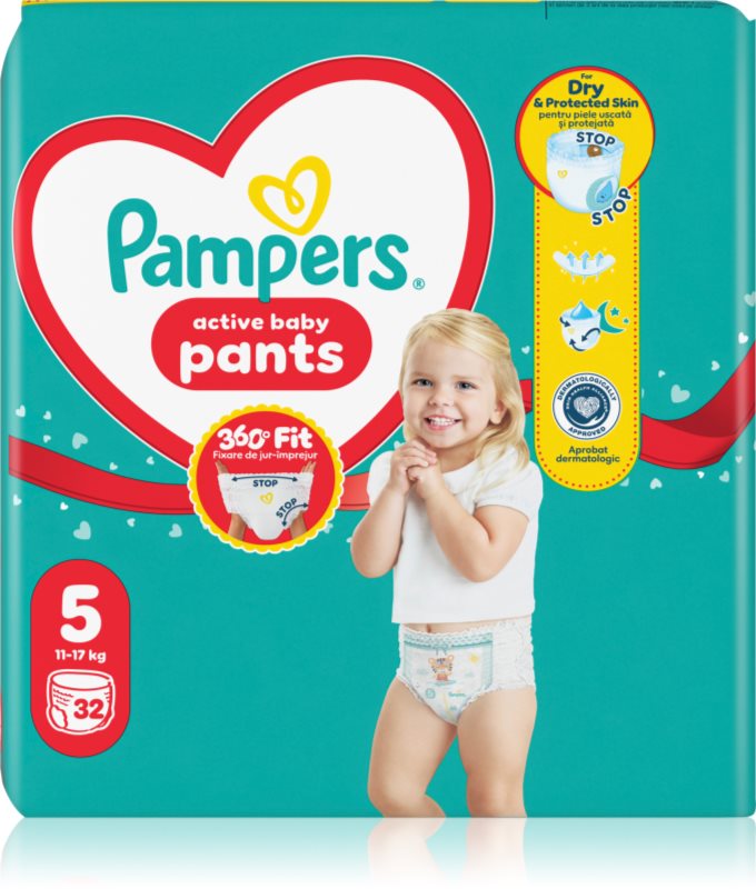 Pampers Active Baby Pants Size 5 scutece de unică folosință tip chiloțel 11-17 kg 32 buc