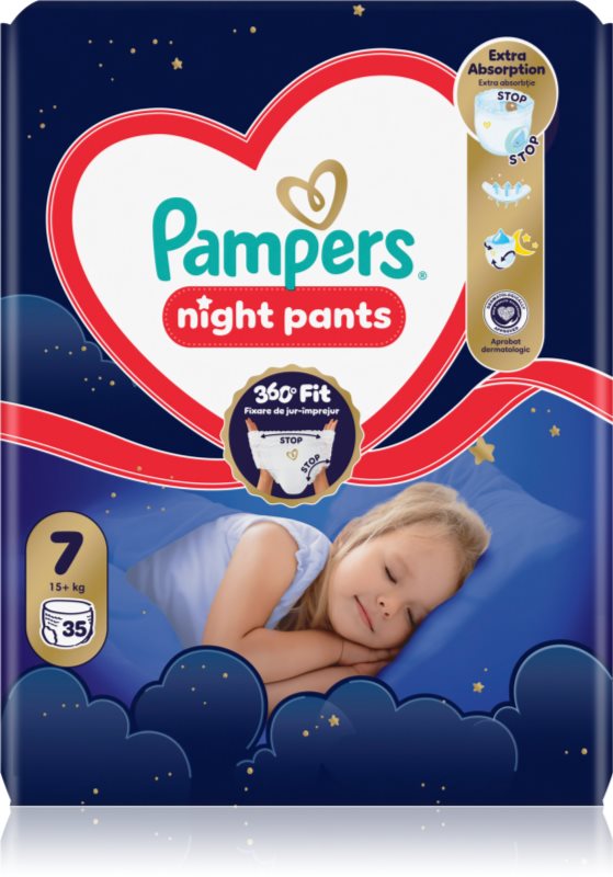 Pampers Night Pants Size 7 scutece de unică folosință tip chiloțel pentru noapte
