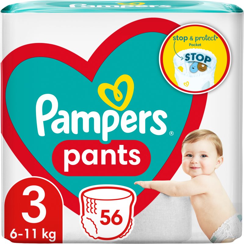 Pampers Pants Size 3 scutece de unică folosință tip chiloțel 6-11 kg 56 buc