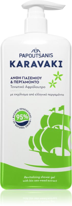 PAPOUTSANIS Karavaki Jasmin & Bergamot gel de duș 750 ml
