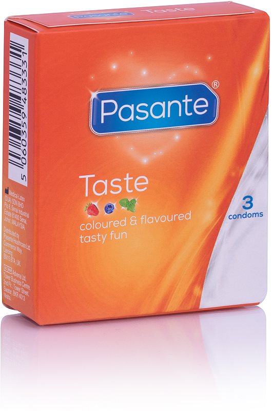 Pasante Taste Mix prezervative aroma Blueberry, Strawberry, Mint 3 buc
