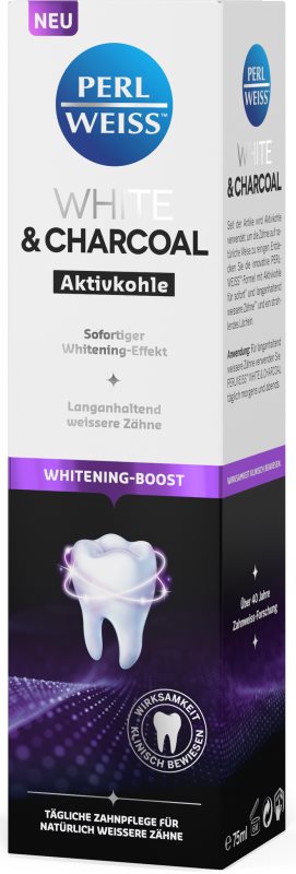 Perl Weiss White & Charcoal pasta de dinti pentru albire 75 ml