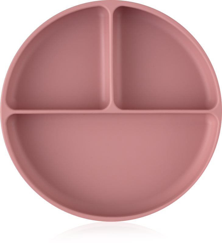 Petite&Mars Take&Match 6m+ farfurie compartimentată rotund Dusty Rose 1 buc