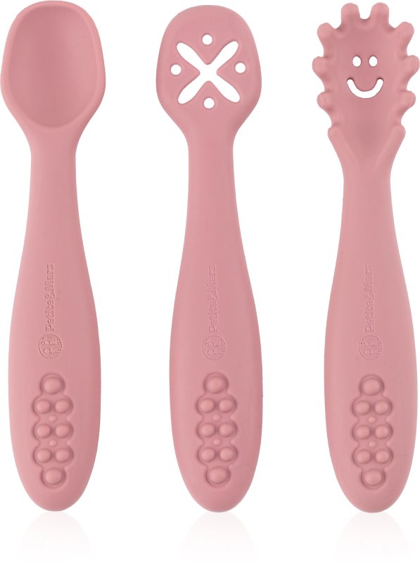 Petite&Mars Take&Match 6m+ linguriță pentru copii Dusty Rose 3 buc