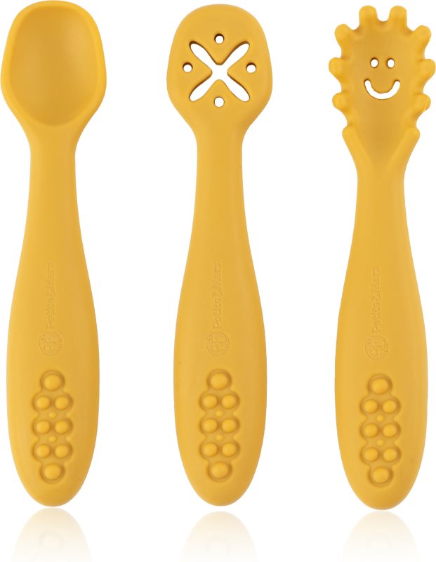 Petite&Mars Take&Match 6m+ linguriță pentru copii Intense Ochre 3 buc