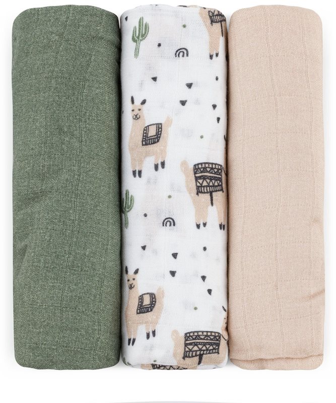 Petite&Mars Moussy scutece textile Llama Vibes 68 x 68 cm 3 buc