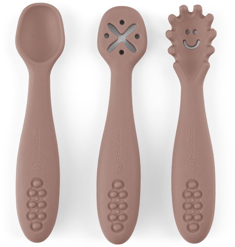 Petite&Mars Take&Match 6m+ linguriță pentru copii Velvet Latte 3 buc