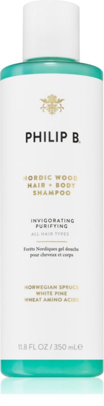 Philip B. White Label Nordic Wood sampon pentru curatare pentru corp si par 350 ml