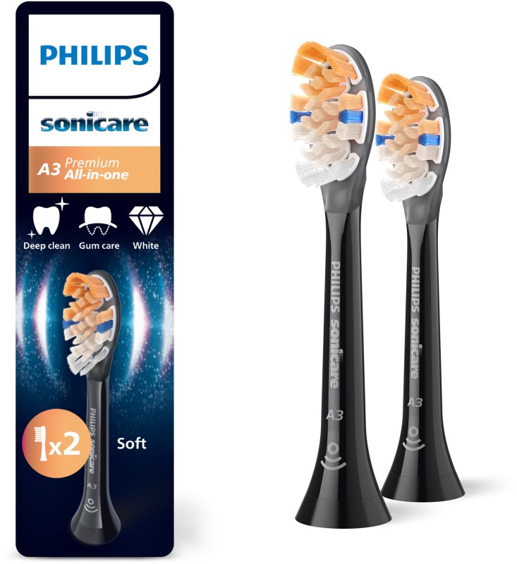 Philips Sonicare Premium All-in-One HX9092/88 capete de schimb pentru periuta de dinti Black 2 buc