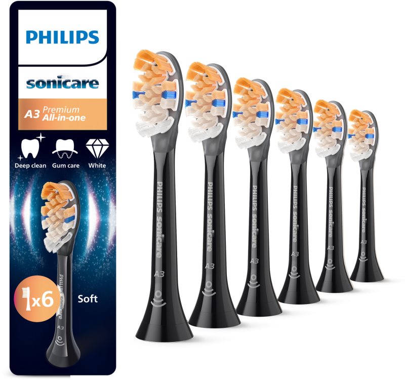 Philips Sonicare Premium All-in-One HX9096/88 capete de schimb pentru periuta de dinti Black 6 buc