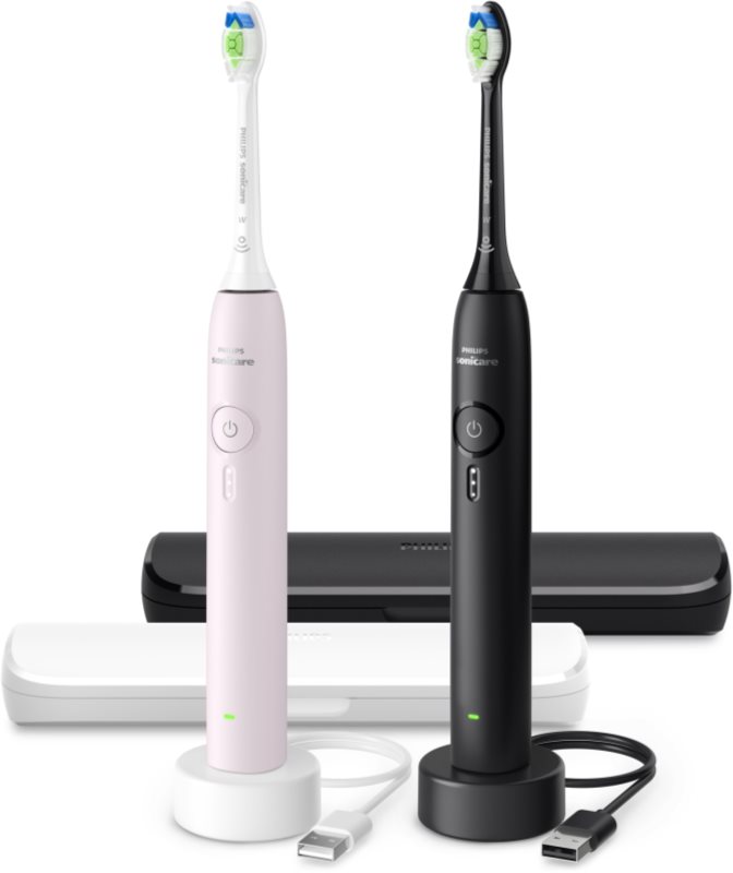 Philips Sonicare 3100 HX4072/42 periuta de dinti electrica sonica pachet duo Pink & Black 1 buc