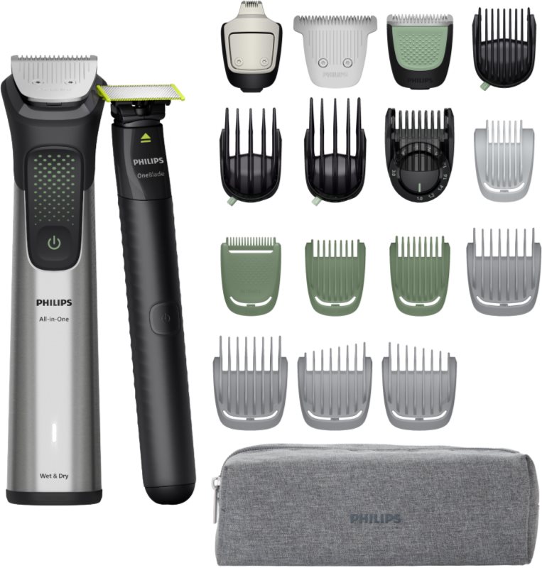 Philips Series 9000 MG9557/15 aparat de tuns multifuncțional + Philips One Blade Face 1 buc