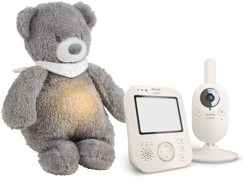 Philips Avent Baby Monitor SCD891/26+NATTOU Sleepy Bear Grey set cadou pentru bebeluși 0 m+