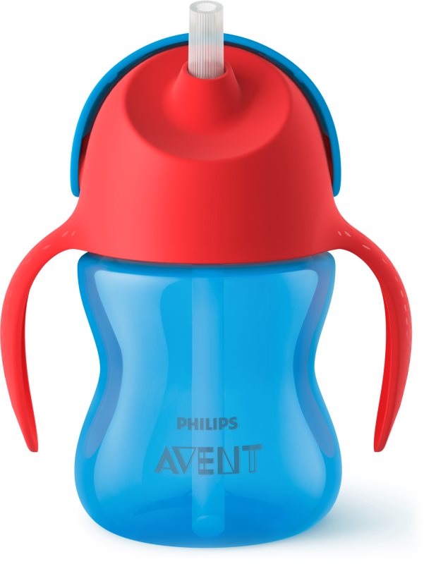 Philips Avent Bendy Straw SCF796/01 9m+ ceasca cu pai flexibil Blue 200 ml