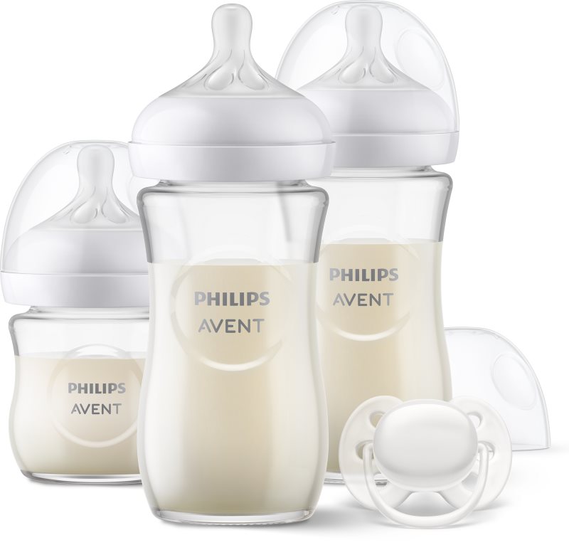 Philips Avent Natural Response Glass Set SCD878/11 set cadou pentru bebeluși
