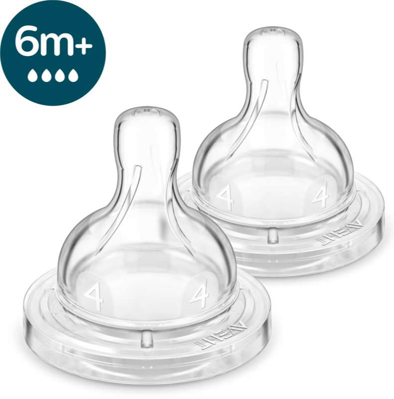 Philips Avent Anti-colic SCY764/02 tetină pentru biberon anti-colici 6 m+ Fast Flow 2 buc