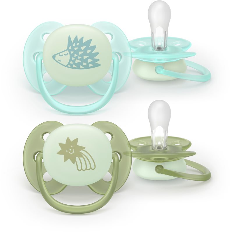 Philips Avent Ultrasoft Night SCF094/01 0-6m suzetă Neutral 2 buc