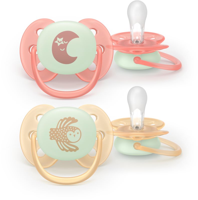 Philips Avent Ultrasoft Night SCF094/02 0-6m suzetă Neutral 2 buc