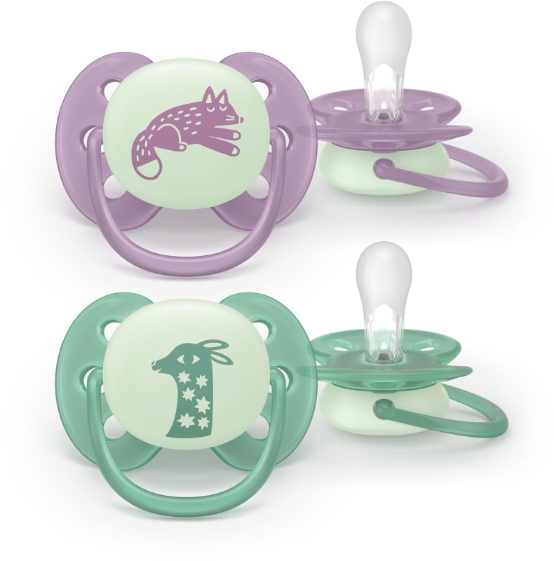 Philips Avent Ultrasoft Night SCF094/04 6-18m suzetă Neutral 2 buc