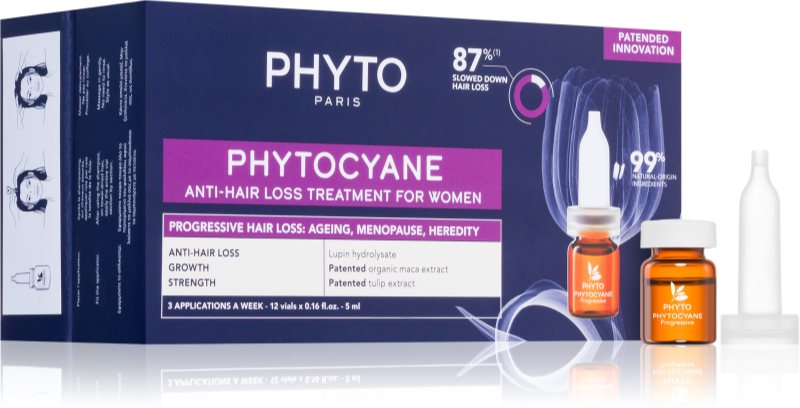 Phyto Phytocyane Anti-Hair Loss Treatment For Women Tratament împotriva căderii părului pentru femei 12x5 ml