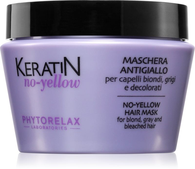Phytorelax Laboratories Keratin No-Yellow mască împotriva tonurilor galbene pentru părul blond şi gri 250 ml