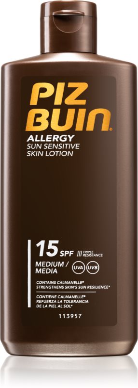 Piz Buin Allergy lotiune de plaja pentru pielea sensibila SPF 15 200 ml