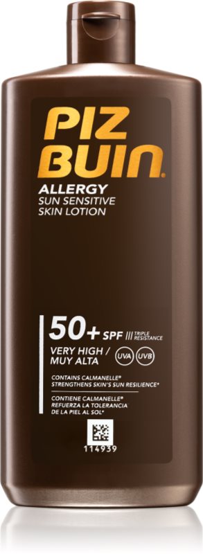 Piz Buin Allergy lotiune de plaja pentru pielea sensibila SPF 50+ 400 ml