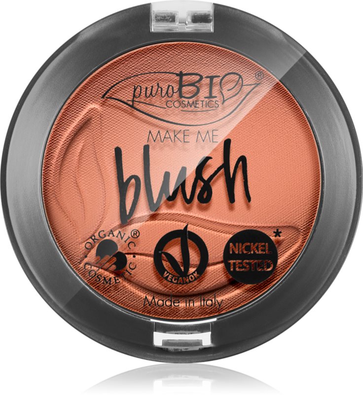 puroBIO Cosmetics Long-lasting Blush Blush rezistent culoare 02 Matte Coral Pink 5,2 g