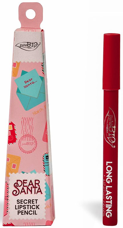 puroBIO Cosmetics Dear Santa SECRET Creion de buze de lunga durata în ambalaj cadou culoare 013 3 g