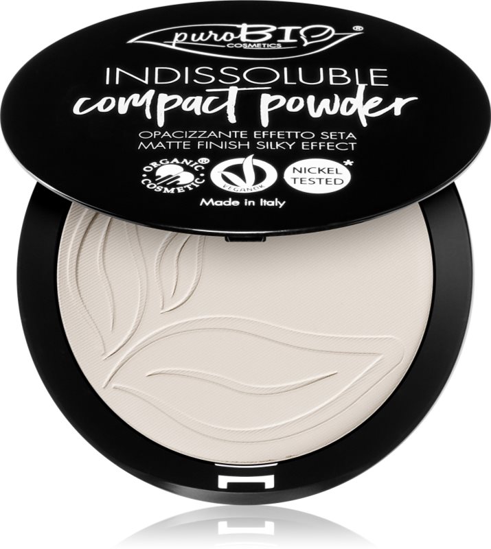 puroBIO Cosmetics Indissouble pudra compacta cu efect matifiant culoare T00 9 g