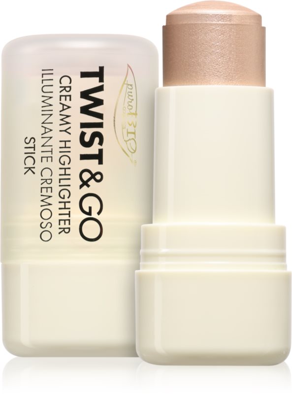 puroBIO Cosmetics Twist&Go crema de strălucire stick culoare 01 Sparkling Wine 5 g