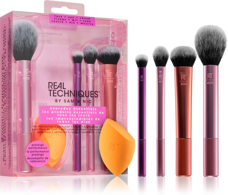 Real Techniques Everyday Essentials set perii machiaj pentru look perfect
