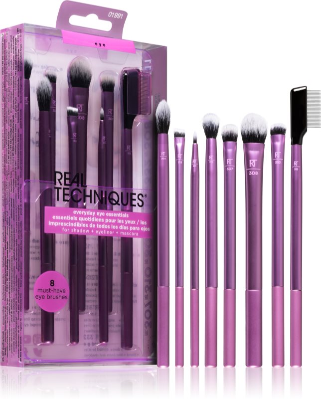 Real Techniques Everyday Essentials set perii machiaj pentru ochi