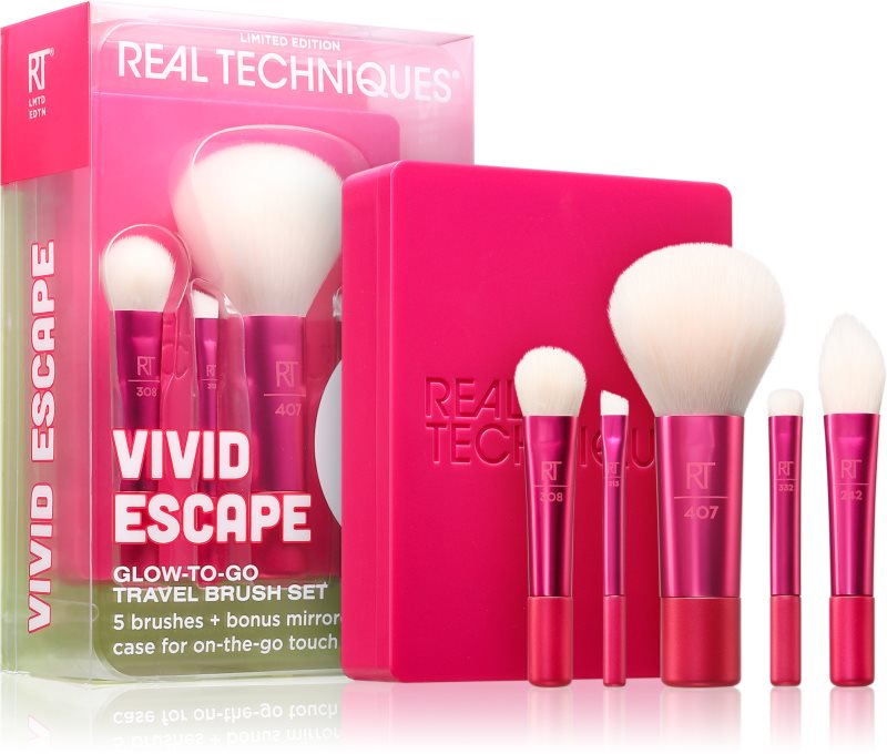 Real Techniques Vivid Escape Travel Brush Set set perii machiaj