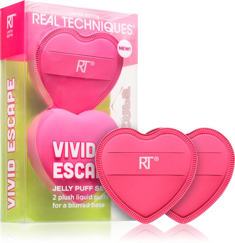 Real Techniques Vivid Escape All About that Base Puff Set burete pentru machiaj 2 buc